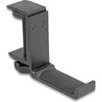 DeLOCK Headphone Holder adjustable for desk mounting aluminium black