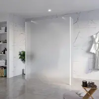 FortiFura Galeria Vrijstaande Inloopdouche - 160x200cm - Glas mat - antikalk - 8mm veiligheidsglas - 2 zijwanden 30cm - wandsteunen en hoekprofielen - Wit mat SW927768 2x/SW797932/SW797931 2x/SW541264