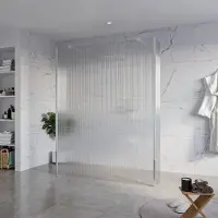 FortiFura Galeria Vrijstaande Inloopdouche - 160x200cm - Helder geribbeld - antikalk - 8mm veiligheidsglas - 2 zijwanden 40cm - wandsteunen en hoekprofielen - Chroom SW927766 2x/SW797956/SW797948