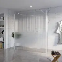 FortiFura Galeria Vrijstaande Inloopdouche - 180x200cm - helder geribbeld - antikalk - 8mm veiligheidsglas - 2 zijwanden 40cm - wandsteunen en hoekprofielen - wit mat SW927768 2x/SW797957/SW797948