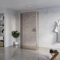 FortiFura Galeria Vrijstaande Inloopdouche - 100x200cm - rookglas - antikalk - 8mm veiligheidsglas - 2 zijwanden 40cm - wandsteunen en hoekprofielen - chroom SW927766 2x/SW797940/SW797934 2x/SW358024
