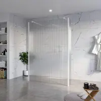 FortiFura Galeria Vrijstaande Inloopdouche - 140x200cm - helder geribbeld - antikalk - 8mm veiligheidsglas - 2 zijwanden 30cm - wandsteunen en hoekprofielen - wit mat SW927768 2x/SW797954/SW797945