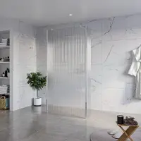FortiFura Galeria Vrijstaande Inloopdouche - 100x200cm - helder geribbeld - antikalk - 8mm veiligheidsglas - 2 zijwanden 30cm - wandsteunen en hoekprofielen - chroom SW927766 2x/SW797955/SW797945