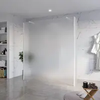 FortiFura Galeria Vrijstaande Inloopdouche - 180x200cm - Glas mat - antikalk - 8mm veiligheidsglas - 2 zijwanden 30cm - wandsteunen en hoekprofielen - Wit mat SW927768 2x/SW797933/SW797931 2x/SW541264