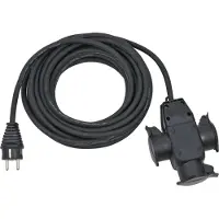 Brennenstuhl bouwplaats stroom verlengkabel met 3 contacten | IP44 | 3x 1,50mm | zwart | 10 meter