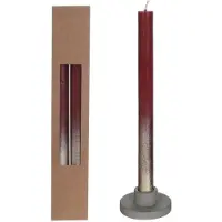 Packlinq Dinner Kaarsen bordeaux met Goude Spray Ø2.1/h. 25cm (1 set)