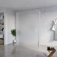 FortiFura Galeria Vrijstaande Inloopdouche - 140x200cm - Glas mat - antikalk - 8mm veiligheidsglas - 2 zijwanden 30cm - wandsteunen en hoekprofielen - Chroom SW927766 2x/SW797937/SW797931 2x/SW358024