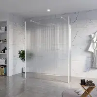 FortiFura Galeria Vrijstaande Inloopdouche - 160x200cm - Helder geribbeld - antikalk - 8mm veiligheidsglas - 2 zijwanden 30cm - wandsteunen en hoekprofielen - Wit mat SW927768 2x/SW797956/SW797945