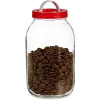 Vivalto Voedsel weck/opslag container/voorraadpot - glas - 3 liter - schroefdop - transparant - 13 x 24 cm