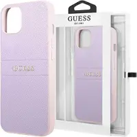 GUESS Saffiano Back Case - Geschikt voor Apple iPhone 13 Mini (5.4") - Paars