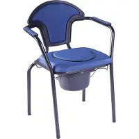 Able 2 Toiletstoel blauw met comfortabele zitting en emmer met deksel - postoel