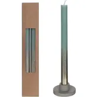 Packlinq Dinner Kaarsen eucalyptus groen met Goude Spray Ø2.1/h. 25cm (1 set)