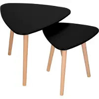Nenurodyta Salontafel - 2 Stuks - Scandinavische Stijl - Woonkamer - Eetkamer - Driehoekig - Zwart