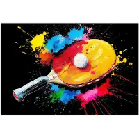 PosterMonkey Poster 30x20 cm - Graffiti - Sport - Tafeltennis - Verf - Posters - Wanddecoratie tienerkamer - Kamer decoratie voor tieners - Tiener jeugdkamer accessoires