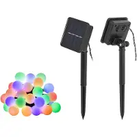 Tracer Zonne-aangedreven kleurrijke Fairy Lights 30x bollen LED Solar slinger buitenverlichting voor tuin IP44 4.9m