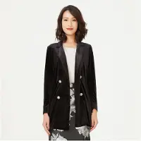 Smart & Joy Double knoopje fluwelen jas