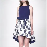 Smart & Joy Flower Jacquard Skater -jurk en toegevoegde riem
