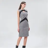 Smart & Joy Fitcocktailjurk met geometrische print en trui garnering