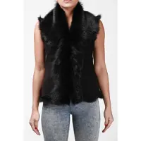 Infinity Leather Korte damesbodywarmer van Toscana-schapenvacht-Denver