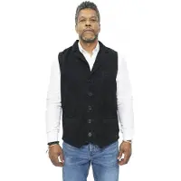 Infinity Leather Heren klassiek glad geit suède leren vest-Exeter