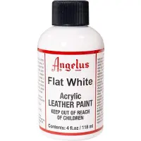 Angelus Leather Acrylic Paint - textielverf voor leren stoffen - acrylbasis - Matte afwerking - White - 118ml