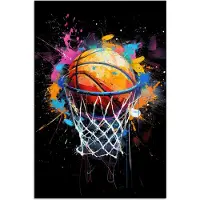 PosterMonkey Poster 20x30 cm - Graffiti - Sport - Basketbal - Basket - Posters - Wanddecoratie tienerkamer - Kamer decoratie voor tieners - Tiener jeugdkamer accessoires