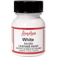 Angelus Leather Acrylic Paint - textielverf voor leren stoffen - acrylbasis - White - 29,5ml