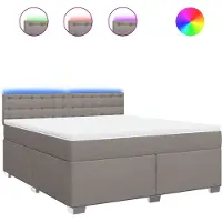 vidaXL Boxspringbed met matras, taupekleurig, 180x200 cm, met stoffen bekleding