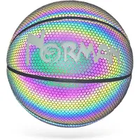 Norman - Lichtgevende Basketbal Maat 7: Ontdek Het Nieuwe Tijdperk Van Basketbalvaardigheden - Holografisch | Glow in the Dark | Kinderen en Volwassenen | Unisex |