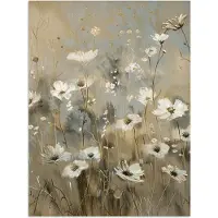 PosterMonkey Poster 30x40 cm - Bloemen - Wit - Natuur - Grijs - Modern - Posters - Kamer decoratie - Wanddecoratie woonkamer - Muurdecoratie slaapkamer