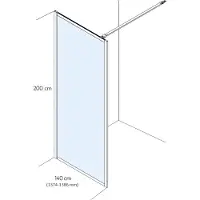 Sealskin Contour Inloopdouche A3 140cm RVS Geborsteld - Veiligheidsglas - Douche, Douchewanden, Inloopdouche, Vaste Wand - 8719401727134