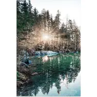 PosterMonkey Poster 40x60 cm - Natuur - Bomen - Bergen - Meer - Posters - Kamer decoratie - Wanddecoratie woonkamer - Muurdecoratie slaapkamer