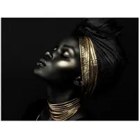 PosterMonkey Poster 40x30 cm - Vrouw - Goud - Portret - Modern - Posters - Kamer decoratie - Wanddecoratie woonkamer - Muurdecoratie slaapkamer