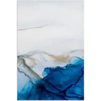 PosterMonkey Poster 40x60 cm - Watercolor - Blauw - Abstract - Kunst - Modern - Posters - Wanddecoratie badkamer - Muurdecoratie WC - Decoratieve accessoires - Toilet muur decoratie