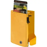Tony Perotti Furbo Maya leren dames Pasjeshouder RFID met papier- en kleingeldvak - Geel