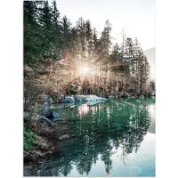 PosterMonkey Poster 60x80 cm - Natuur - Bomen - Bergen - Meer - Posters - Kamer decoratie - Wanddecoratie woonkamer - Muurdecoratie slaapkamer
