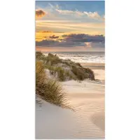 PosterMonkey Poster 40x80 cm - Strand - Duin - Gras - Zonsondergang - Zee - Posters - Kamer decoratie - Wanddecoratie woonkamer - Muurdecoratie slaapkamer