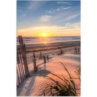 PosterMonkey Poster 40x60 cm - Strand - Zee - Duin - Zonsondergang - Landschap - Posters - Kamer decoratie - Wanddecoratie woonkamer - Muurdecoratie slaapkamer