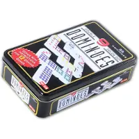 Quint Domino Dubbel 9 – 55 Stenen met Gekleurde Ogen – Compact Blik – Klassiek Spel voor Thuis – Strategisch Familiespel -