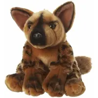 Nature Planet Pluche knuffeldier Hyena - 18 cm - bruin - Afrikaanse dieren knuffels - Knuffeldier