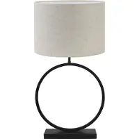 Light & Living Tafellamp Liva/Livigno - Zwart/Naturel - Ø40x78,5cm - Tafellamp met kap