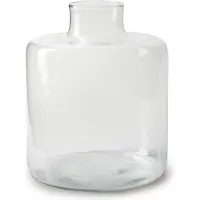 Jodeco Bloemenvaas - helder transparant - glas - 19 x 23 cm - fles vorm vaas