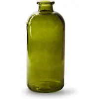 Jodeco Bloemenvaas Jardin - transparant groen glas - D11 x H25 cm - flesvaas