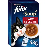 Felix 6x Soup Vlees Selectie - Kattenvoer Natvoer 6x48g