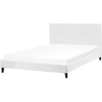 Beliani FITOU - Bekleding bed - Wit - 160 x 200 cm - Fluweel