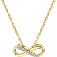 Diamond Luxury Geelgouden ketting met hanger diamant infinity