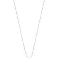 Lucardi Dames Ketting - Echt Zilver - Ketting - Cadeau - 80 cm - Zilverkleurig