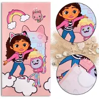 Sarcia.eu Gabby's Dollhouse Katoenen handdoek, strandlaken, voor kinderen 70x140 cm OEKO-TEX