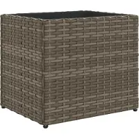 vidaXL Plantenbak 36x30x32 cm poly rattan grijs