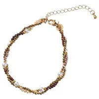Go Dutch Label Day&Eve by Armband (Sieraad) Dubbel Twisted Parels Kralen Bruin